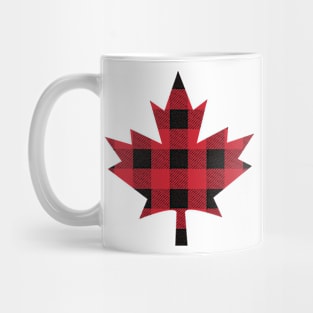 Canadian Maple Leaf with lumberjack plaid Mug